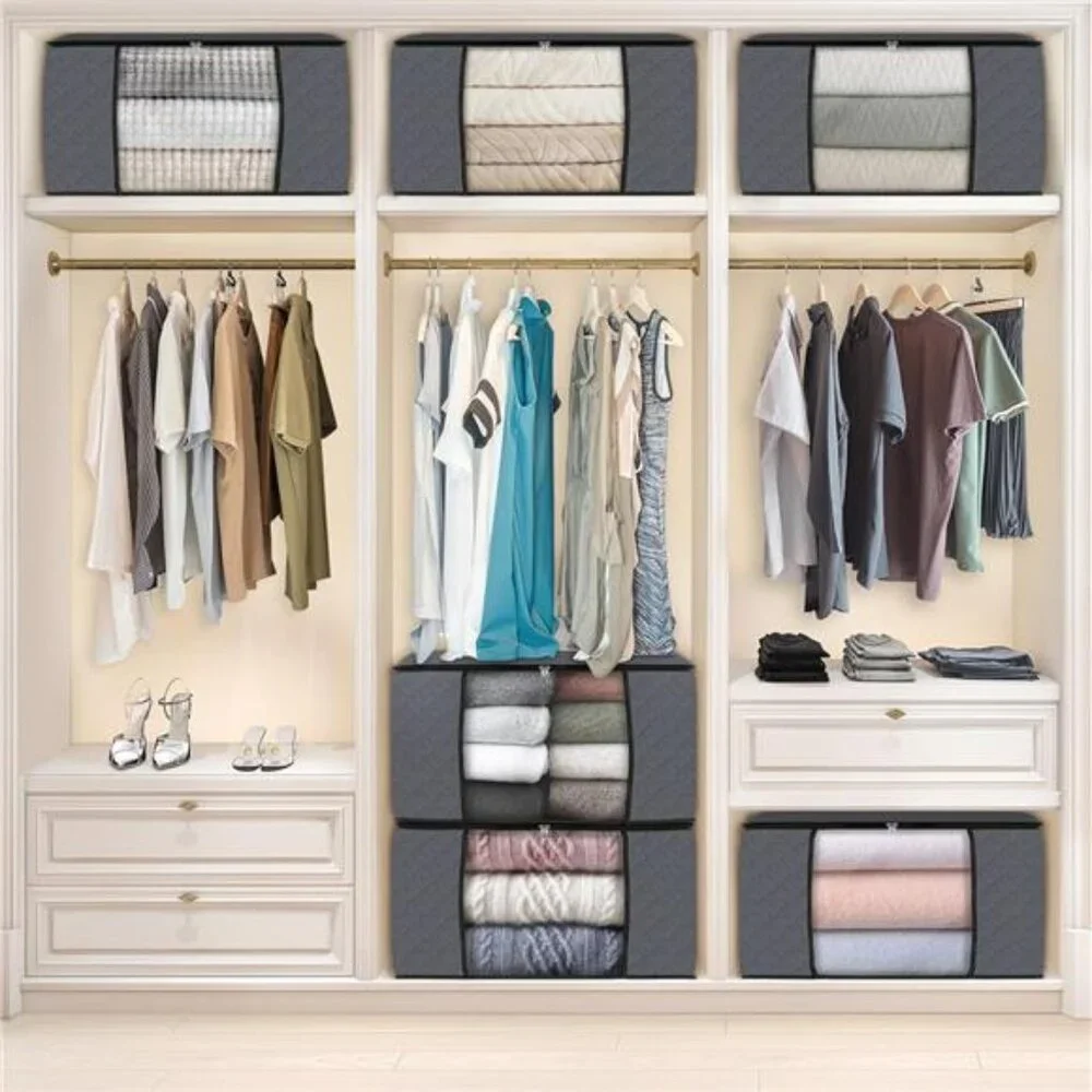 Totes Storage Bags Clothes Blanket Storage Bins Foldable Closet Organizers
